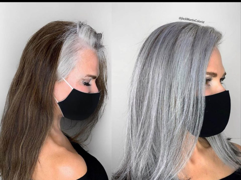 Cheveux gris et cheveux blancs